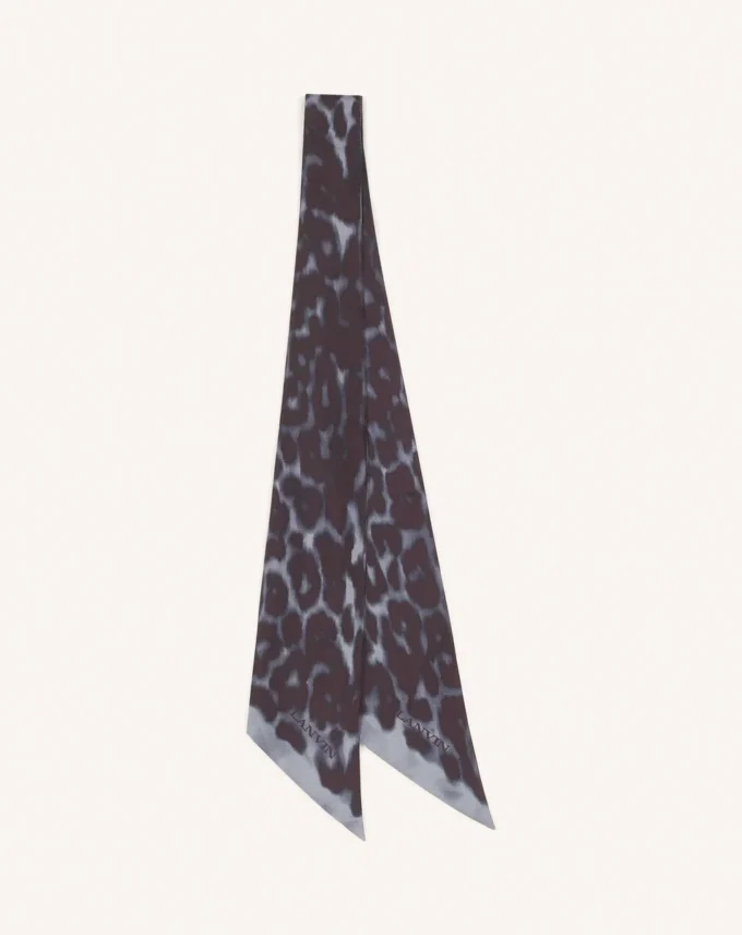 Twilly de seda con estampado de leopardo