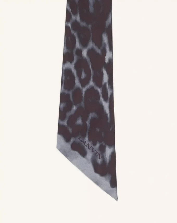 Twilly de seda con estampado de leopardo
