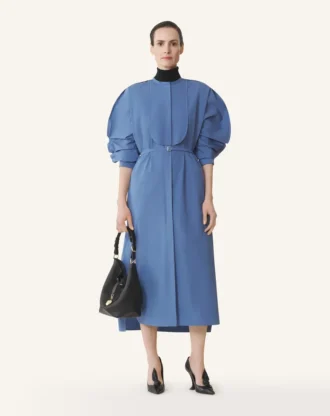 Vestido camisero de popelín de algodón