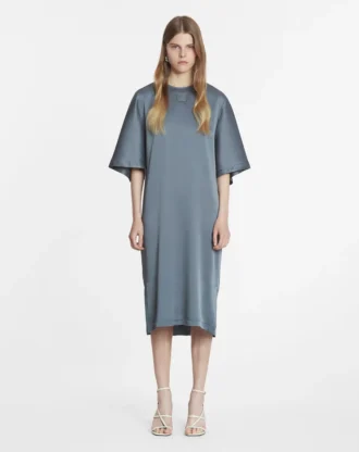 Vestido camiseta de satén