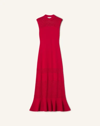 Vestido con detalles de encaje en viscosa