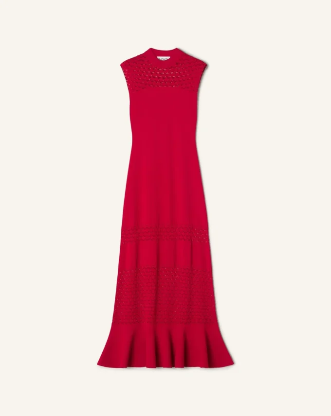 Vestido con detalles de encaje en viscosa