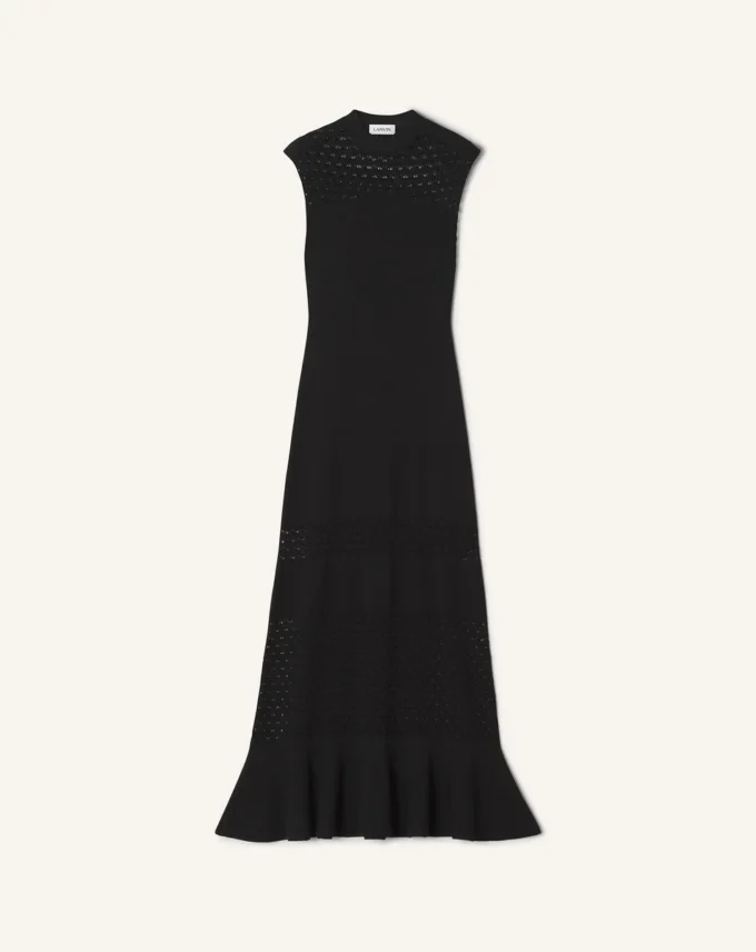 Vestido con detalles de encaje en viscosa