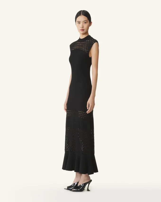 Vestido con detalles de encaje en viscosa