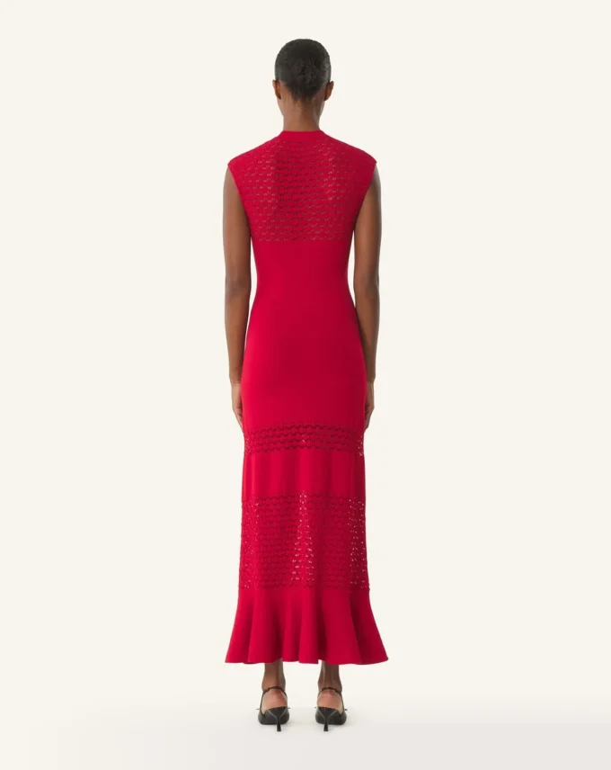 Vestido con detalles de encaje en viscosa