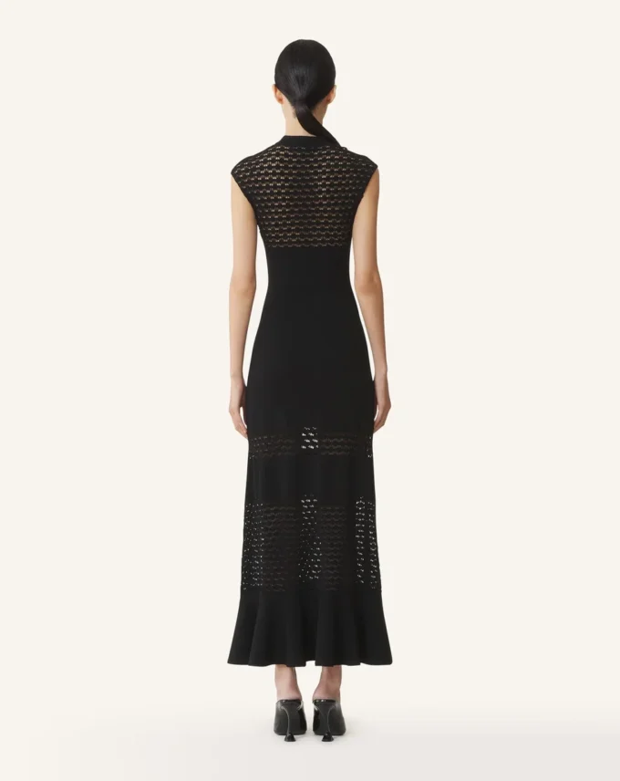Vestido con detalles de encaje en viscosa