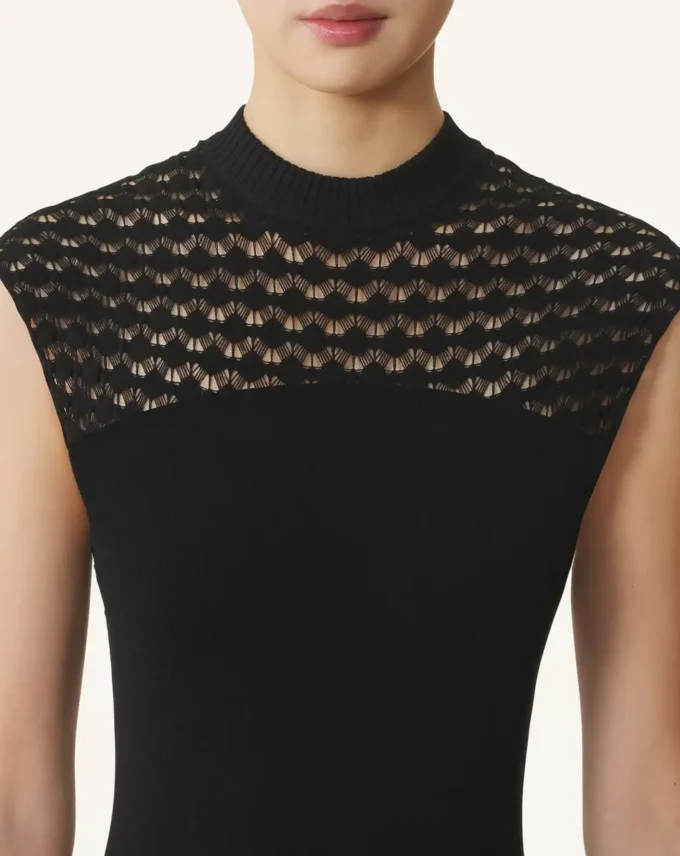 Vestido con detalles de encaje en viscosa