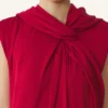 Vestido largo anudado en satén Vestido largo anudado en satén