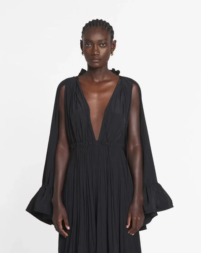 Vestido midi de charmeuse Vestido midi de charmeuse