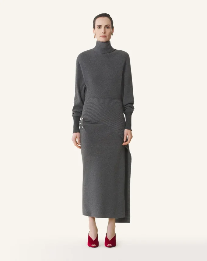 Vestido midi de lana y cachemira