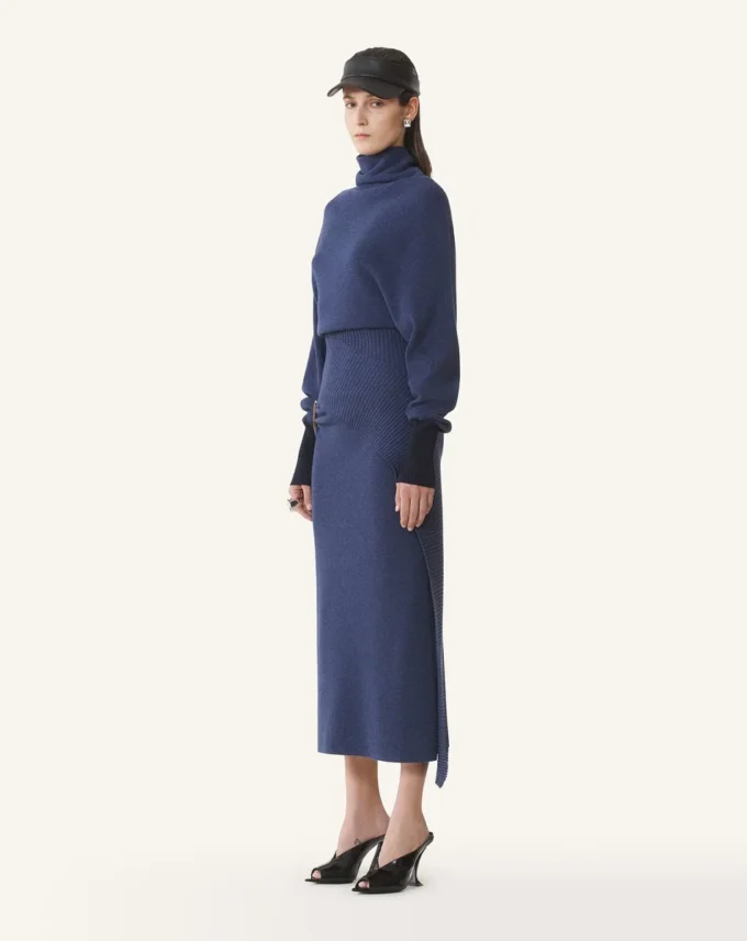 Vestido midi de lana y cachemira