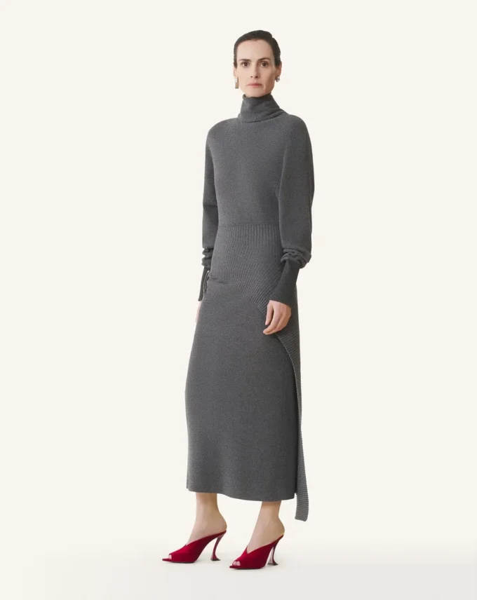 Vestido midi de lana y cachemira