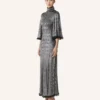 Vestido midi en viscosa metalizada Vestido midi en viscosa metalizada