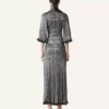 Vestido midi en viscosa metalizada Vestido midi en viscosa metalizada