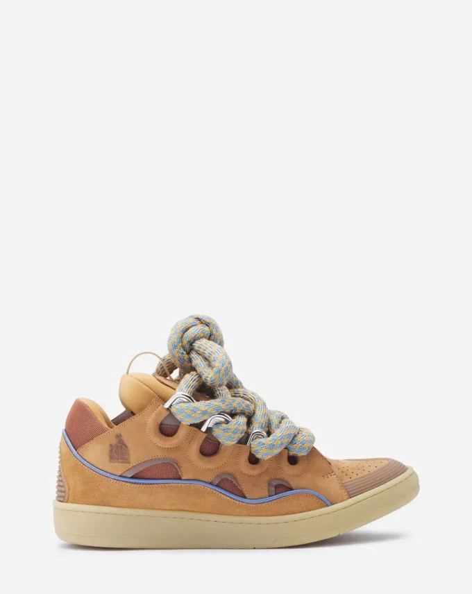 Zapatillas Curb de piel con cordones de serpiente Zapatillas Curb de piel con cordones de serpiente