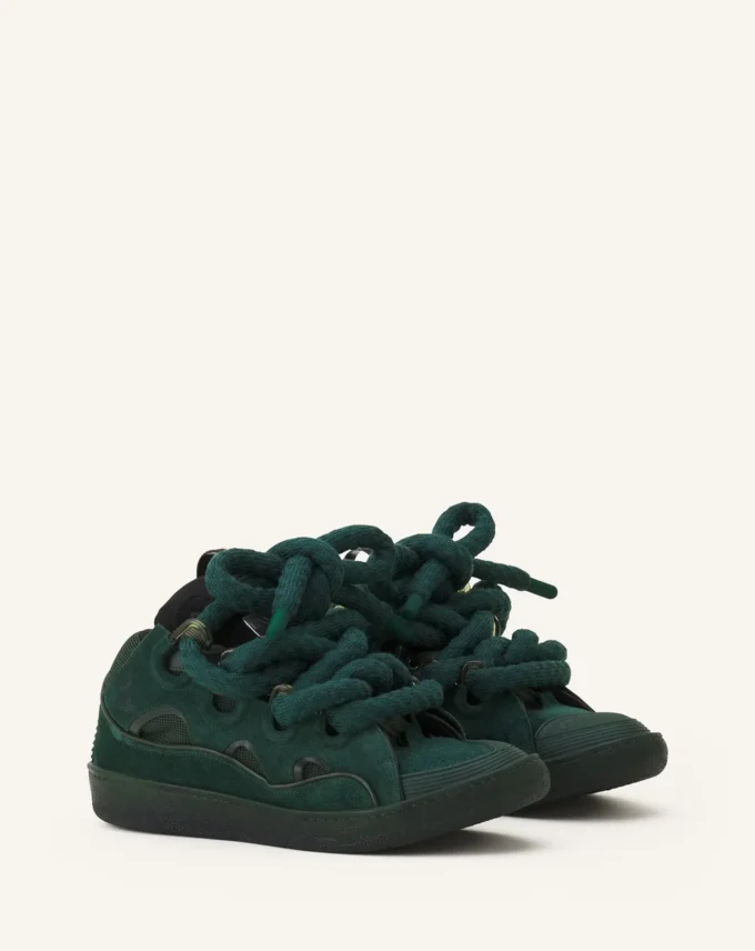 Zapatillas Curb de piel con cordones de serpiente Zapatillas Curb de piel con cordones de serpiente