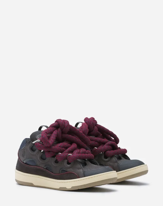 Zapatillas Curb de piel con cordones de serpiente Zapatillas Curb de piel con cordones de serpiente