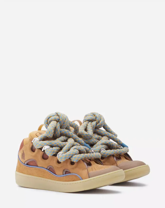 Zapatillas Curb de piel con cordones de serpiente Zapatillas Curb de piel con cordones de serpiente