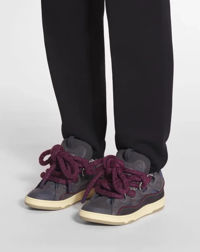 Zapatillas Curb de piel con cordones de serpiente Zapatillas Curb de piel con cordones de serpiente