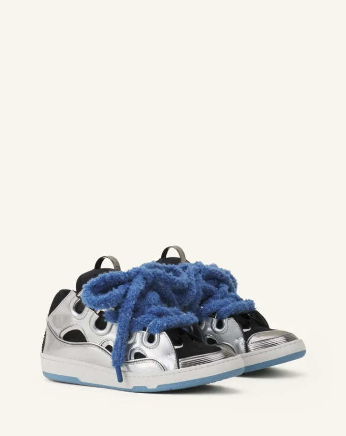 Zapatillas Curb de piel metalizada con cordones de malla Zapatillas Curb de piel metalizada con cordones de malla