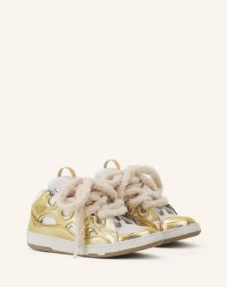 Zapatillas Curb de piel metalizada con cordones de malla Zapatillas Curb de piel metalizada con cordones de malla