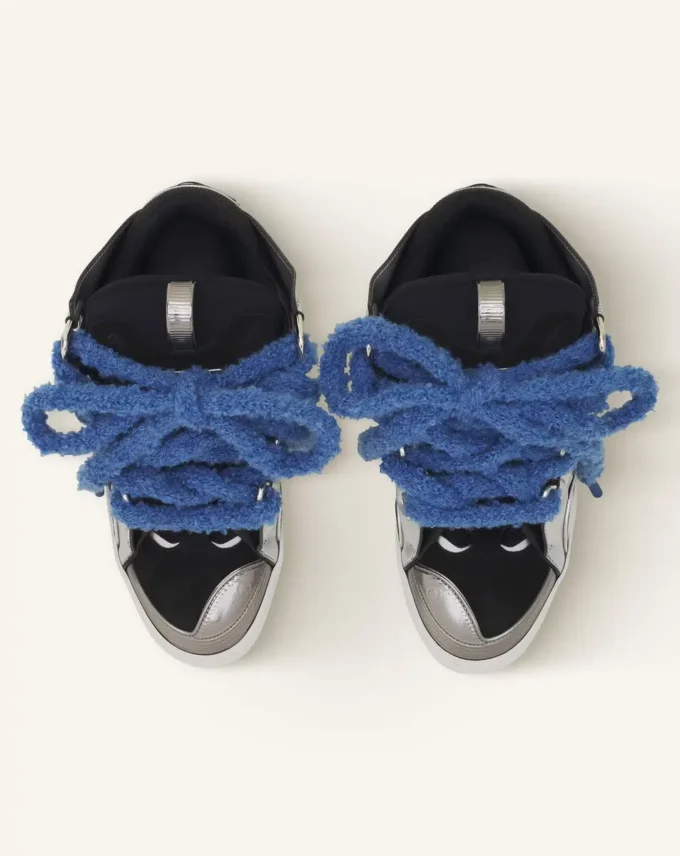 Zapatillas Curb de piel metalizada con cordones de malla Zapatillas Curb de piel metalizada con cordones de malla