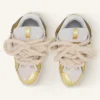 Zapatillas Curb de piel metalizada con cordones de malla Zapatillas Curb de piel metalizada con cordones de malla