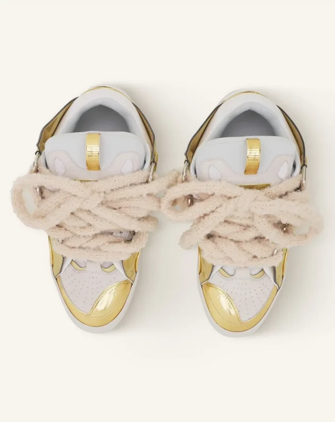 Zapatillas Curb de piel metalizada con cordones de malla Zapatillas Curb de piel metalizada con cordones de malla