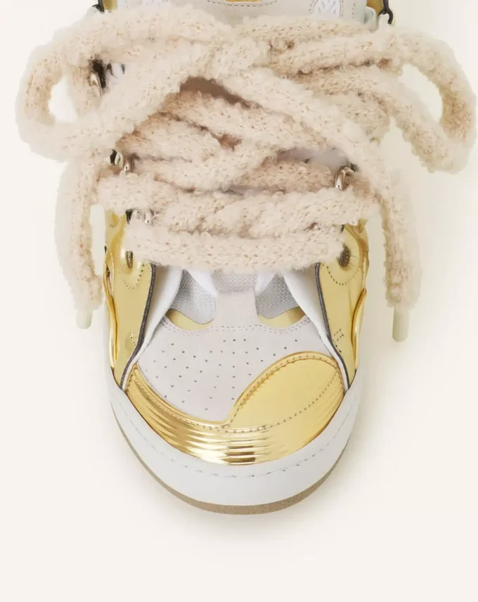 Zapatillas Curb de piel metalizada con cordones de malla Zapatillas Curb de piel metalizada con cordones de malla