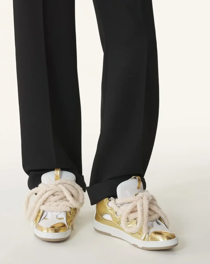 Zapatillas Curb de piel metalizada con cordones de malla Zapatillas Curb de piel metalizada con cordones de malla
