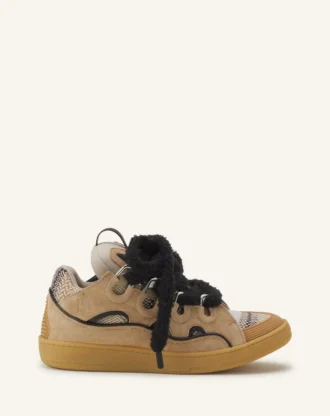 Zapatillas de ante con cordones de malla Zapatillas de ante con cordones de malla
