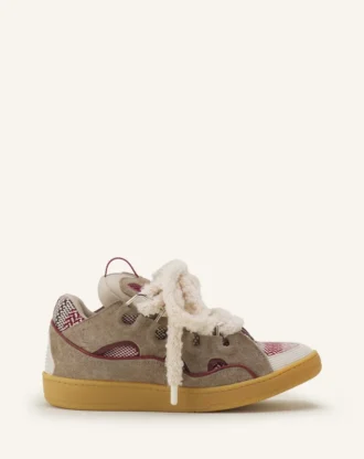 Zapatillas de ante con cordones de malla Zapatillas de ante con cordones de malla