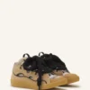 Zapatillas de ante con cordones de malla Zapatillas de ante con cordones de malla