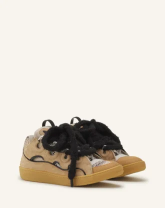 Zapatillas de ante con cordones de malla Zapatillas de ante con cordones de malla