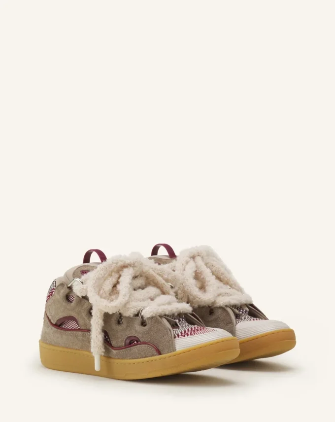 Zapatillas de ante con cordones de malla Zapatillas de ante con cordones de malla