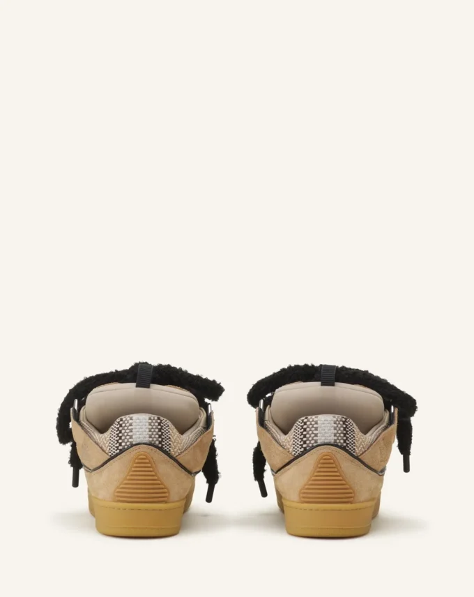 Zapatillas de ante con cordones de malla Zapatillas de ante con cordones de malla