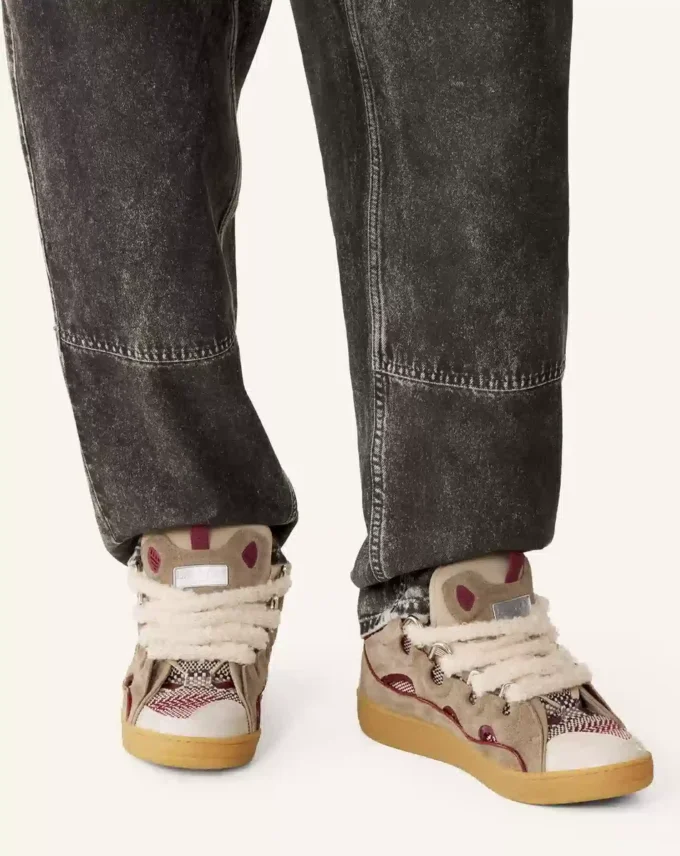 Zapatillas de ante con cordones de malla Zapatillas de ante con cordones de malla
