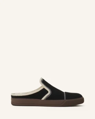 Zapatillas tipo mule de ante Dbb1