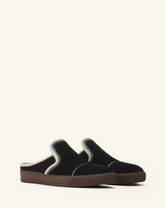 Zapatillas tipo mule de ante Dbb1