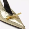 Zapatos de salón con lazo Lanvin en piel metalizada craquelada Zapatos de salón con lazo Lanvin en piel metalizada craquelada