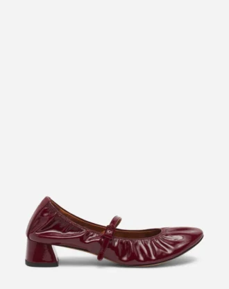 Zapatos de tacón Mary Jane en piel brillante