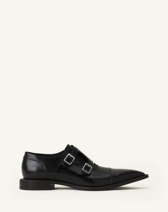 Zapatos Monk de piel brillante Zapatos Monk de piel brillante