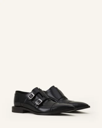 Zapatos Monk de piel brillante