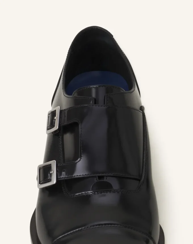 Zapatos Monk de piel brillante Zapatos Monk de piel brillante